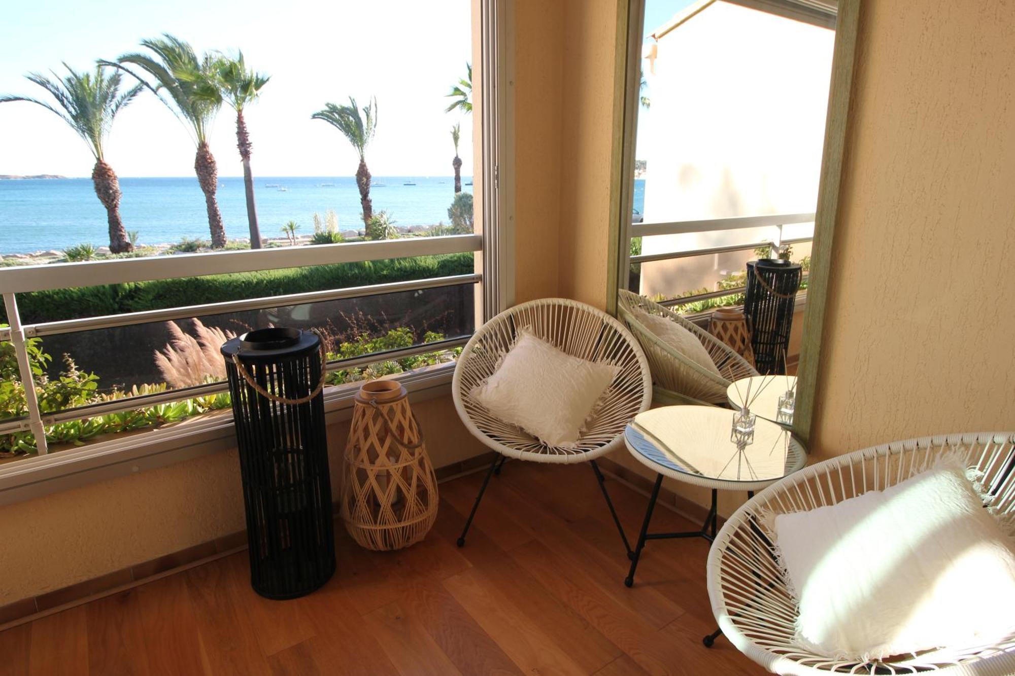 "Le Palmier Dore", Cosy T3 A 3 Minutes A Pied Des Plages, Parking Et Clim 滨海萨纳里 外观 照片