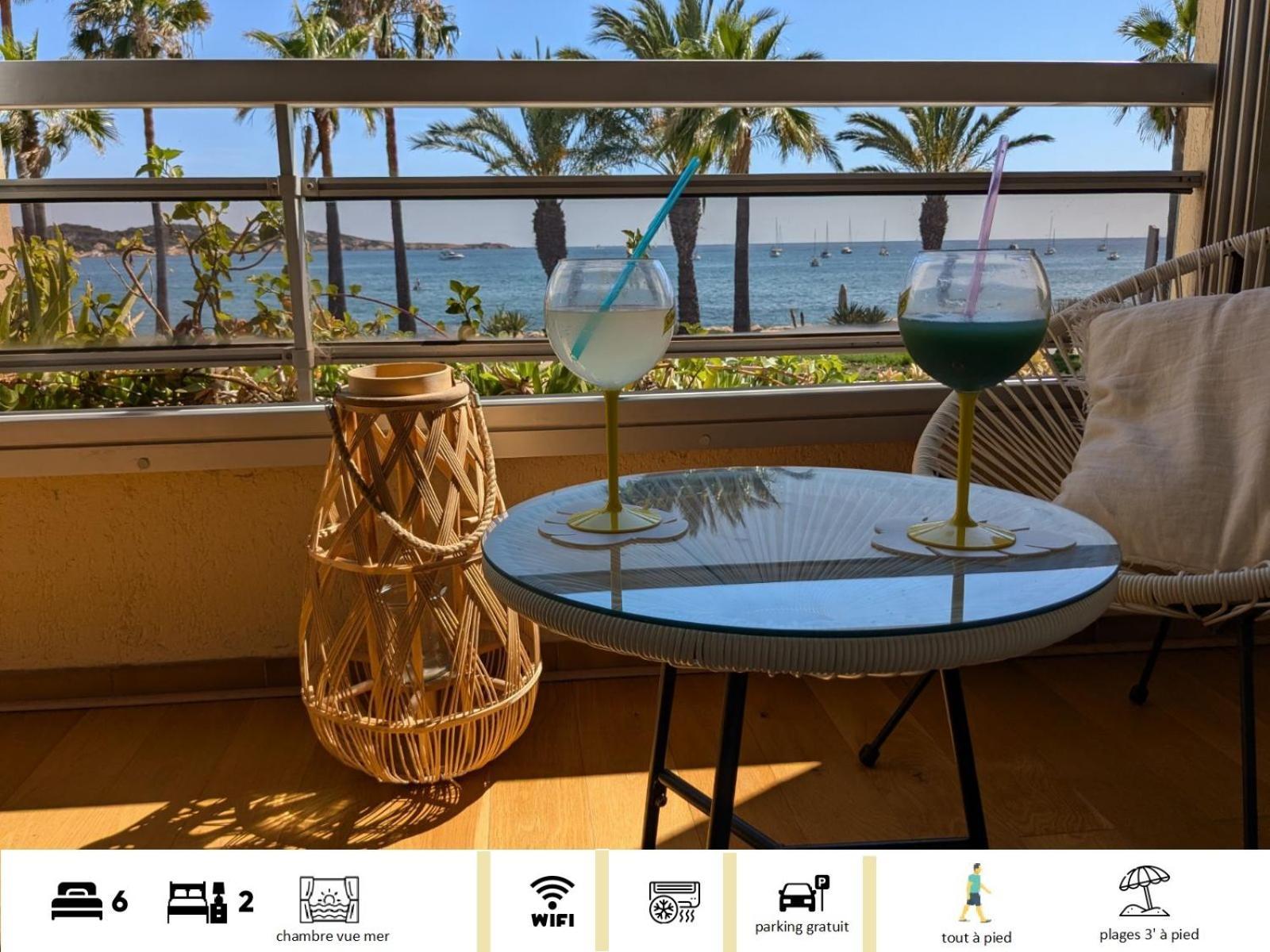 "Le Palmier Dore", Cosy T3 A 3 Minutes A Pied Des Plages, Parking Et Clim 滨海萨纳里 外观 照片